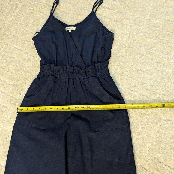 Monteau Navy Blue Cami Wide Leg Jumpsuit Elastic Waist Size Small - Picture 8 of 12